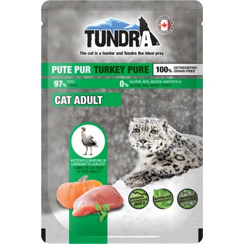 TUNDRA turkey pure - Премиум пауч за котки, без зърно, с чисто пуешко месо, 85 гр. / 3 пакета
