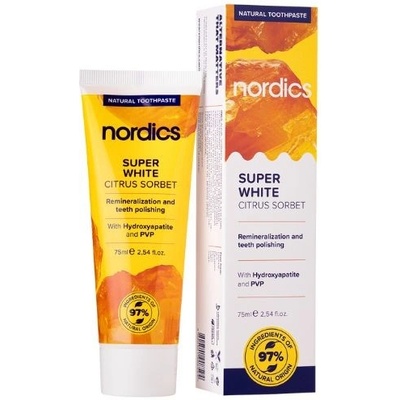 Nordics Přírodní remineralizační Super bílý citrusový sorbet s tekutou sklovinou 75 ml