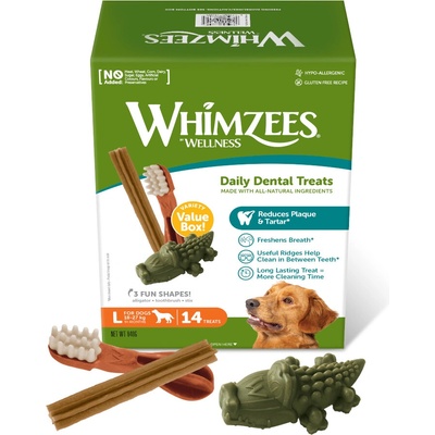 Whimzees by Wellness Mixbox - velikost L: pro velké psy 18–27 kg 14 kusů