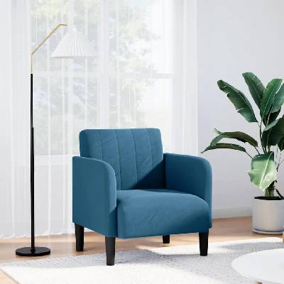 vidaXL 4100577 Rozkládací s područkami modré 54 cm samet
