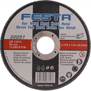 Festa Levior Kotouč řezný 115 x 1,6 x 22,2 mm 22251