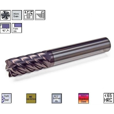 SK dokončovací fréza pr. 5,0 x 13,0 mm 6bř. 45° TiAlN , CERANIT 83.500
