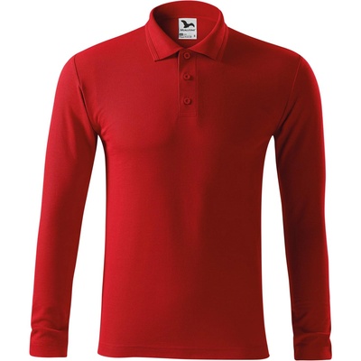 MALFINI Malfini pique polo ls 221 / Мъжка поло тениска, дълъг ръкав - червена l (2210715)