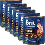 Brit Консерва Brit premium by Nature Свинско и Трахея 6 x 800 г