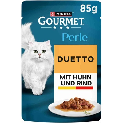 Gourmet Perle Duetto kuřecí a hovězí maso 26 × 85 g