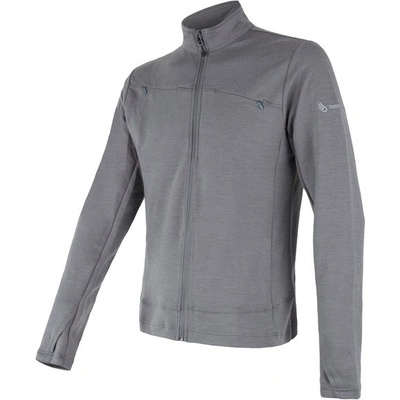 Merino Sensor Upper pánska mikina celozip šedá
