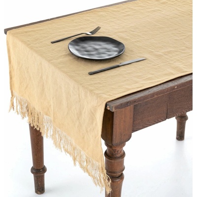 Tom Linen stolný bežec s strapcami Lada 65x140 cm