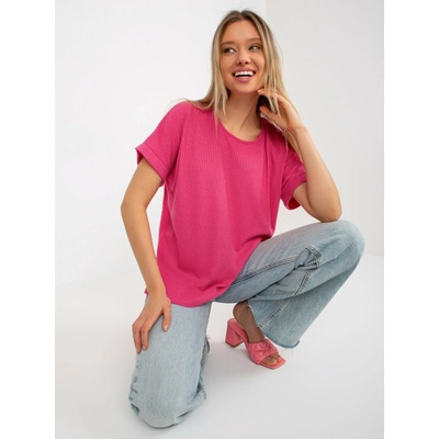 REBROVANÉ voľné tričko LK BZ 509252.25X FUCHSIA