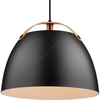 halo design 734887 - Пендан на кабел OSLO 1xE27/40W/230V Ø 40 см черен/дъб (HO0094)