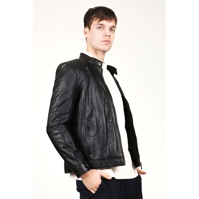 Jacket Club Мъжко палто от естествена кожа e-0018 -Черно #318384 (318384_Черно)