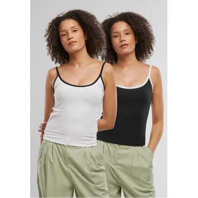 Urban Classics 2 Броя Дамски Потници Ladies Contrast Basic Top 2-Pack black/white+white/black XXLUB-TB7485A-03566 - Камуфлаж, размер 4XL