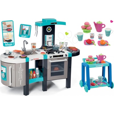 Smoby kuchynka elektronická Tefal French Touch Bubble a servírovací vozík 311206-12