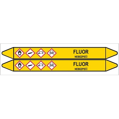 Značení potrubí, fluor,2 ks, 450 × 52 mm PZ 007476