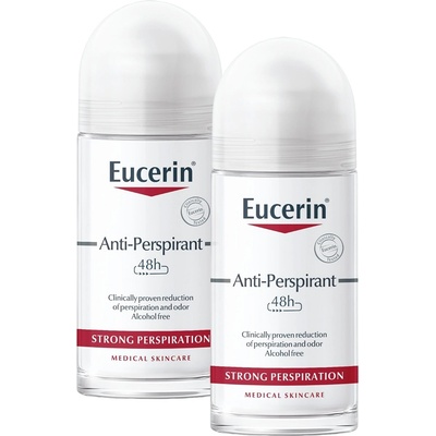 Eucerin Deo Комплект - Рол-он против силно изпотяване, 2 х 50 ml