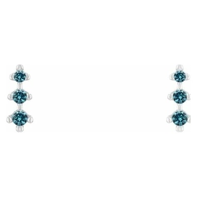 Eppi Minimalistické náušnice s modrými diamantmi Sylvi E42444