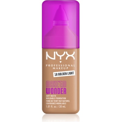 NYX Professional Makeup Make ‘Em Wonder лек матиращ фон дьо тен цвят 18 Golden Light 30ml