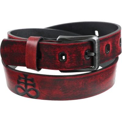 Leather & steel fashion колан Leviathan - red - LSF2 48