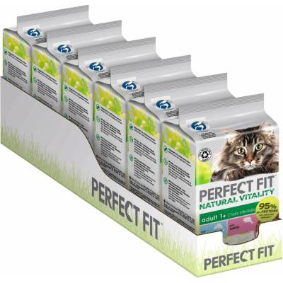 PERFECT FIT Natural Vitality Adult 1+ krmivo s rybami z volného moře a lososem 6× 50 g
