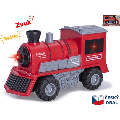 Mikro trading Lokomotiva na setrvačník 22,5 cm červená