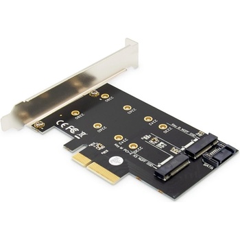 ASSMANN Aдаптер Assmann DS-33170, от PCIe 4x 4.0 към 2x M. 2 B/M/B+M key, поддържа M. 2 (22x30/42/60/80 mm) (DS-33170)