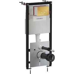 Omnires Комплект казанче за WC с рамка Omnires StrongFrame с ECO промиване и бутон Minimal, гланцирано злато (STFWCECO1M-RGL)