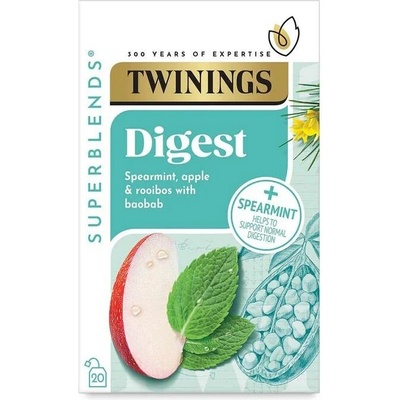 Twinings čaj SUPERBLENDS DIGEST s mátou jablky čajem rooibos a ovocem baobab 20 sáčků 35 g