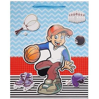 Velká dárková taška - 3D dětská - basketbalista