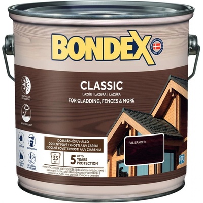 Bondex Classic Tenkovrstvá lazura 2,5 l palisandr