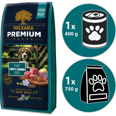 Velxara Premium Dog Junior Monoprotein Beef Meat 12 kg