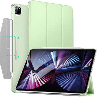 ESR Ascend Trifold Case - полиуретанов калъф с поставка и отделение за Apple Pencil 2 за iPad Pro 11 M1 (2021) (светлозелен)
