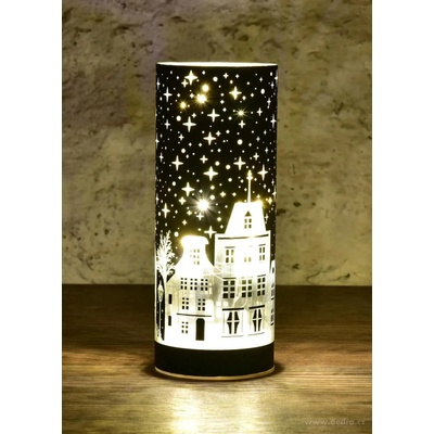 VEYRA LED sklenený svietnik zelený so zrkadlovým efektom 15 cm