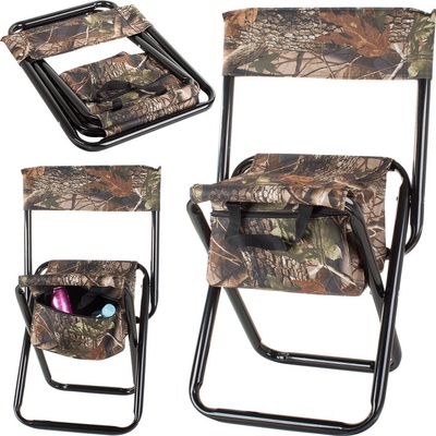 Verk 01674 Kempingová skládací židlička s kapsou hnědá