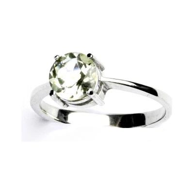 Čištín Zlatý prsten přírodní green ametyst bílé i žluté zlato T 1252