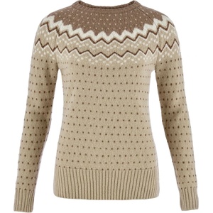 Fjällräven Дамски вълнен пуловер Fjällräven Women's Övik Knit Sweater Wool jumper - Fossil / Suede Brown - размер XS (105-0652-1512)