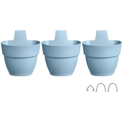 Elho ELHO Květináč Vibia Campana Foret Vertical Set/3 Vintage Blue 17,1 x 20,7 x 29,7 cm