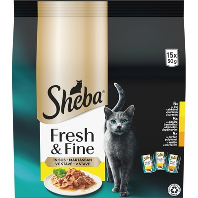 Sheba Fresh&Fine hydinový výber 15 x 50 g