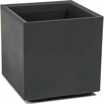 HowHomely plastový květináč NA KOLEČKÁCH BETONIQUE ECO 40X40 CM IMITACE BETONU ANTRACITOVÁ