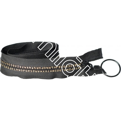 Zip kostěný dělitelný černý zlatá písmena 80 cm