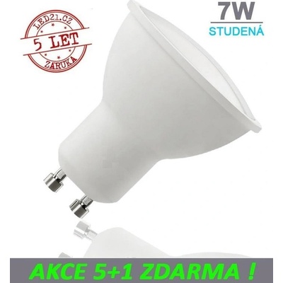 LED21 LED žárovka 7W GU10 500lm Studená bílá, 5+1 – Hledejceny.cz