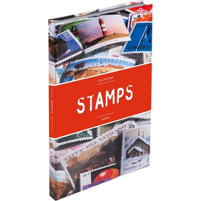 Leuchtturm STAMPS zásobník na známky s černými listy Barva: Červená, Počet stran: 32 stran, Formát: A5