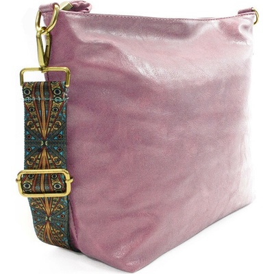 Ružová dámska jednoduchá crossbody kabelka Amaya