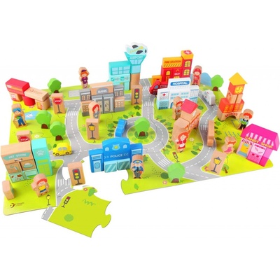Teddies Kocky mesto drevo 120ks