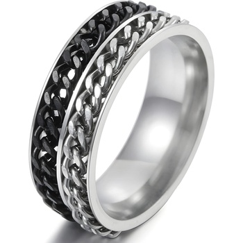 HARAHU Пръстен WA-17063 - Черен / Сребърен / 59mm KP17063 (WA-17063)