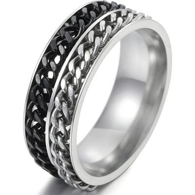 HARAHU Пръстен WA-17063 - Черен / Сребърен / 59mm KP17063 (WA-17063)