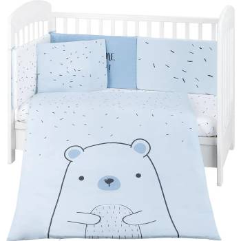 KikkaBoo Бебешки спален комплект 6 части 60/120 Bear with me Blue (41101060115)