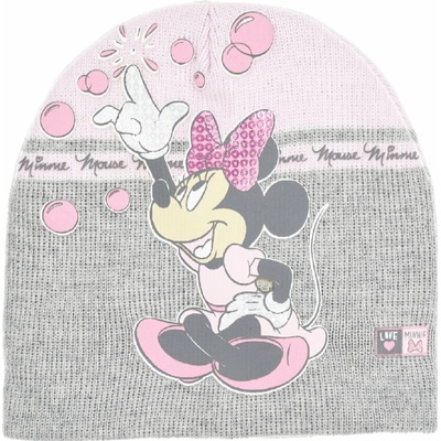 Dievčenská zimná čiapka Minnie Mouse TH4146 svetlo ružová