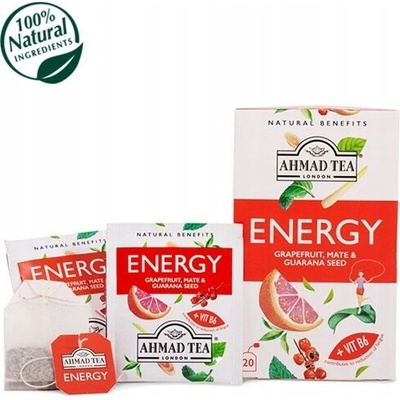 Ahmad Tea Funkčný čaj ENERGY Grapefruit guarana a maté 20 x 1,5 g