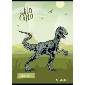 Eurocom Тетрадка Street, А4, бели листа, 54л, ВАР (30031-А-DINOSAURS)