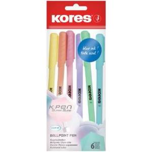 Kores Химикалка, 1, 0 мм, капачка, триъгълно тяло, KORES "KOR-M Pastel", синя 37066 (37066)