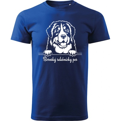 T-ričko Bernský salašnícky pes pánske tričko s vlastným textom tmavosivá čierna
